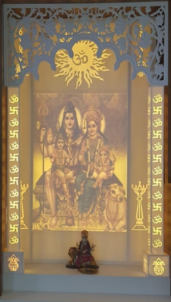 Lord shiv parivar family corian polished mandir